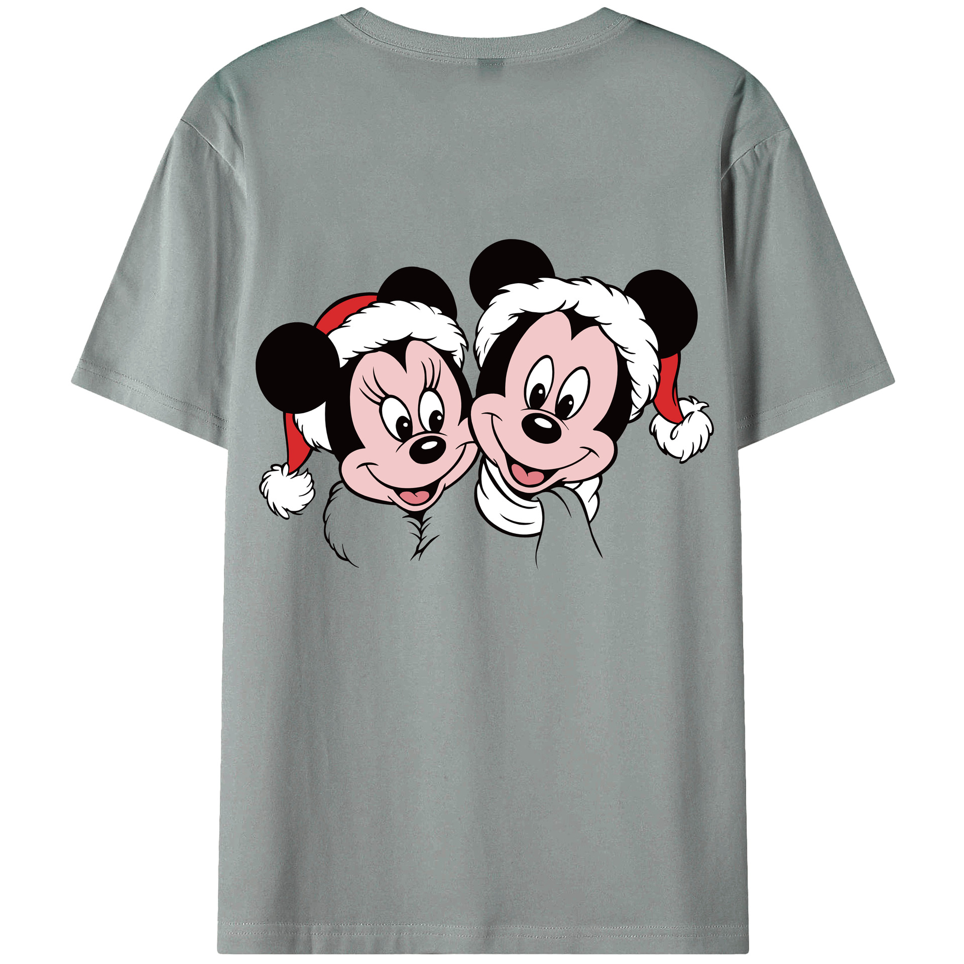 ミッキーマウス Mickey Mouse 綿100％ メンズ半袖Tシャツ（バックプリント） 通気性